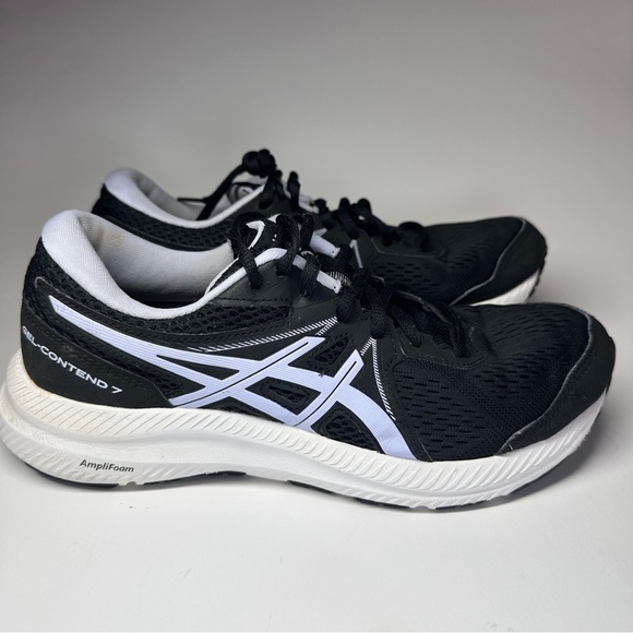 Asics Women's Shoes Gel Contend 7 1012A911 Black Lilac Opal Running Sneakers 9 - Picture 4 of 11